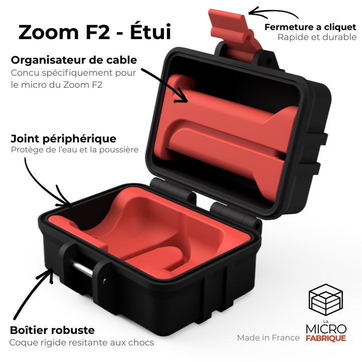 Étui Zoom F2 - Zoom F2 BT +  Organisateur de cable